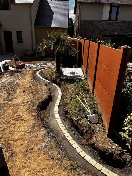 chantier piscine aménagement