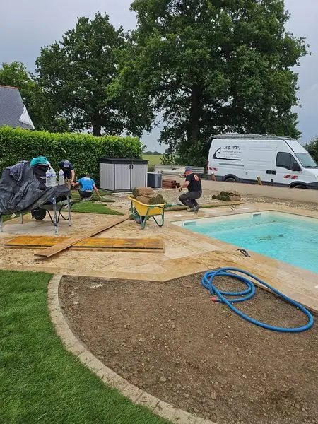 chantier piscine aménagement