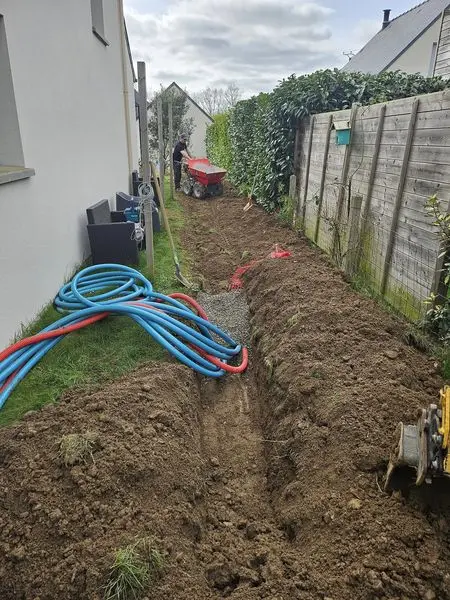 chantier piscine réseaux