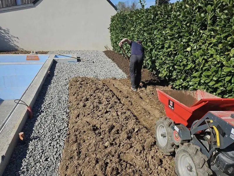 chantier piscine finition